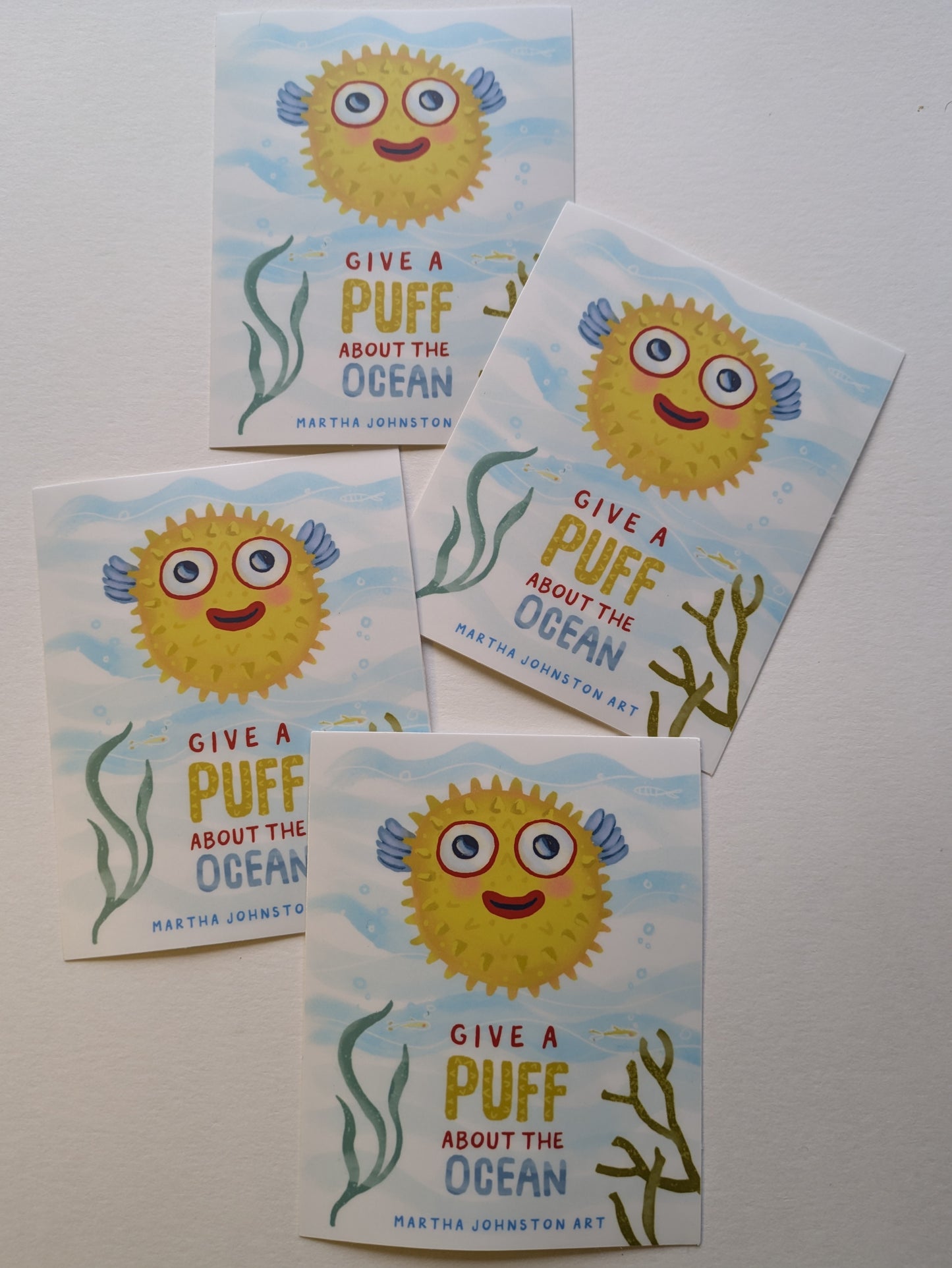 Puffer Fish 4"x3"Sticker