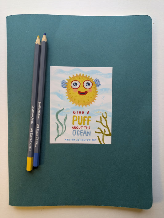 Puffer Fish 4"x3"Sticker