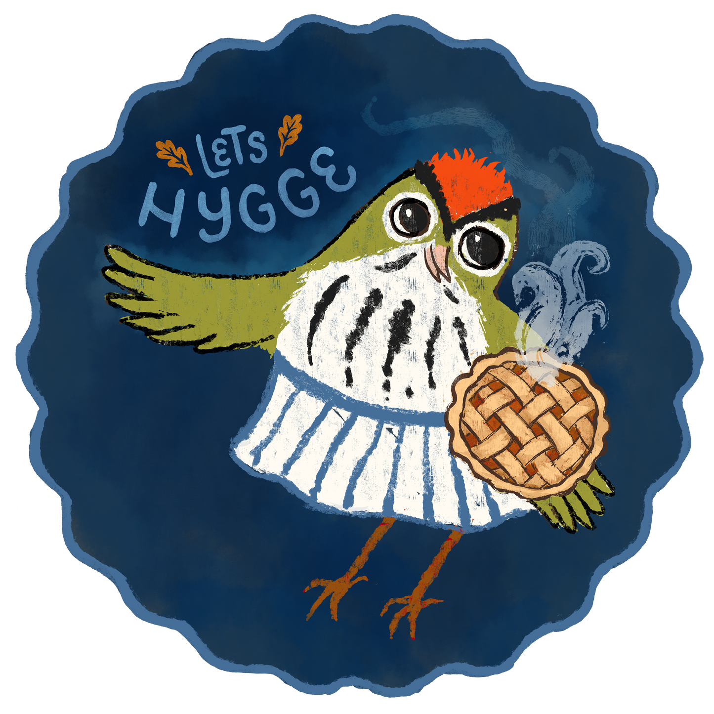 Let's Hygge 3"x3"Sticker