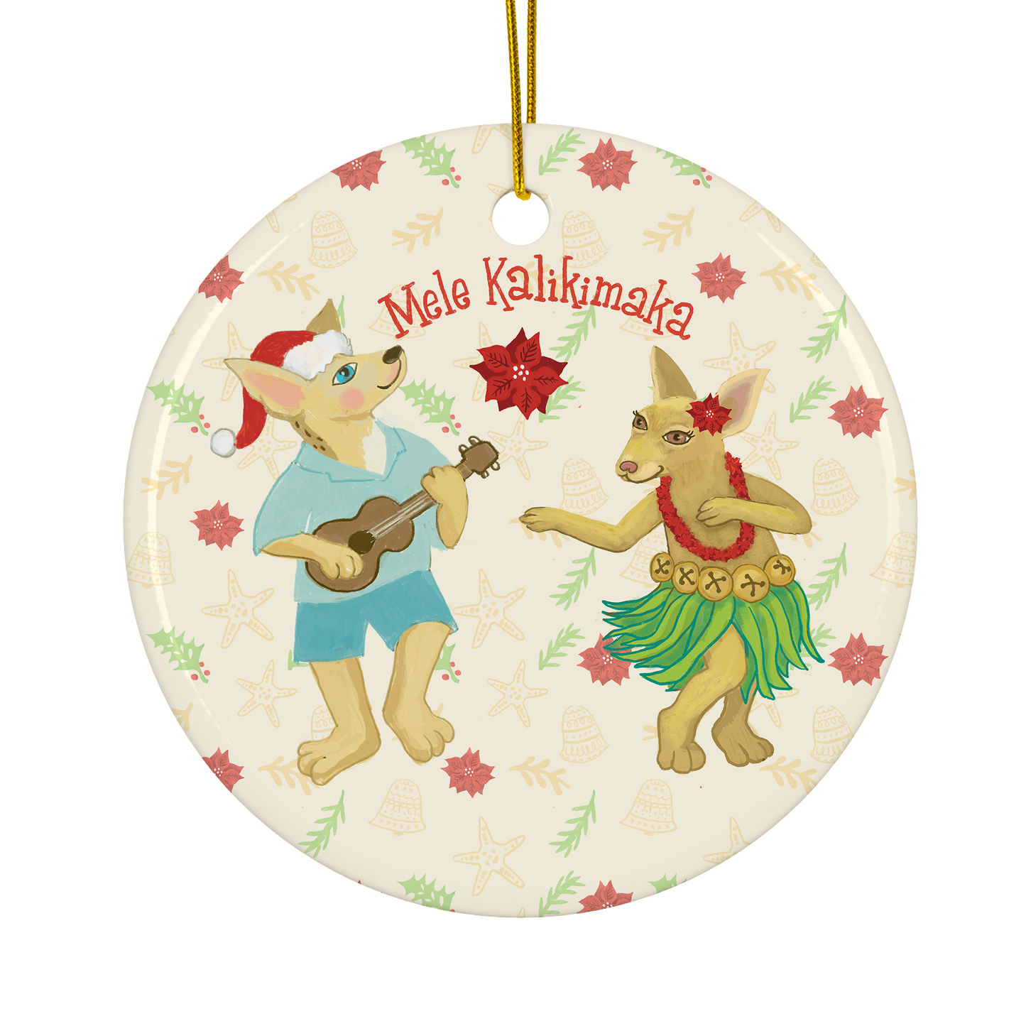 Hawaiian Ceramic Holiday Ornament