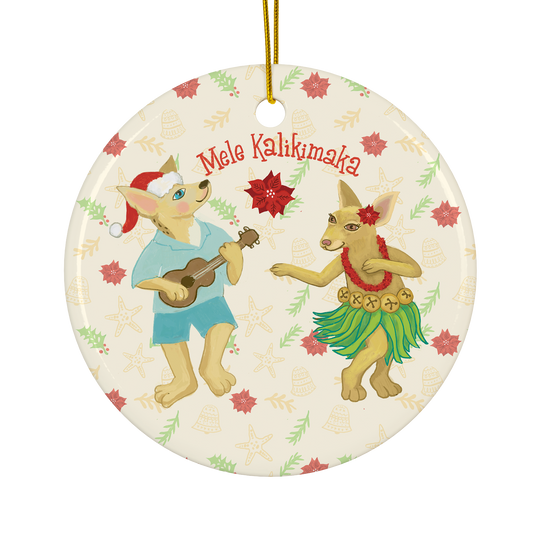 Hawaiian Ceramic Holiday Ornament