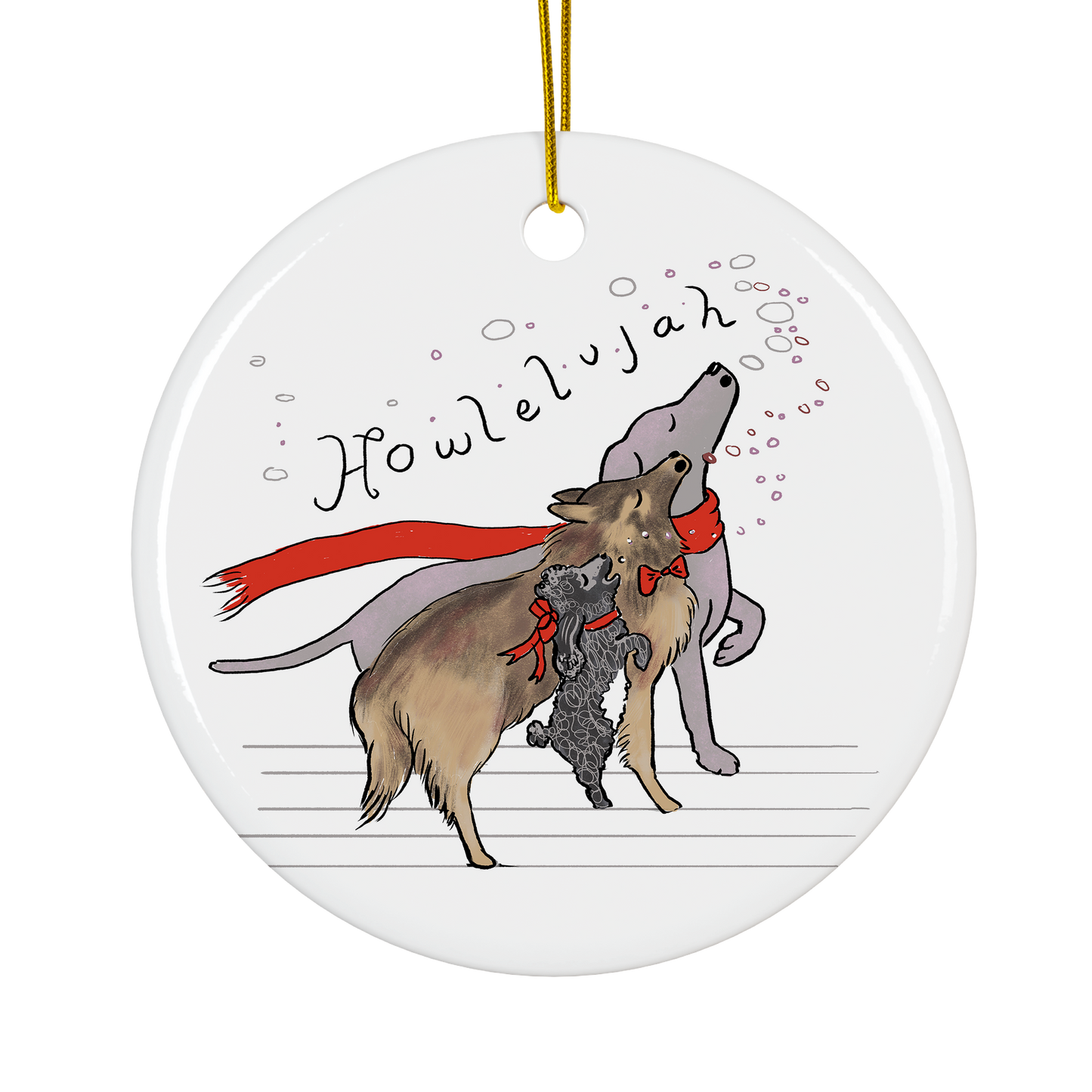 Howl-elujah Ceramic Decoration Ornament, (1pc)